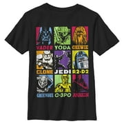 Boy's Star Wars Pop Character Bingo Graphic Tee Black Small