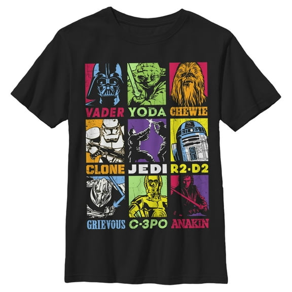 Boy's Star Wars Pop Character Bingo  Graphic Tee Black Small