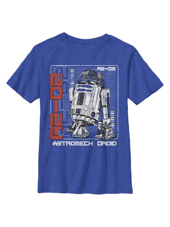 Boy's Star Wars R2-D2 Astromech Graphic Tee Royal Blue Medium