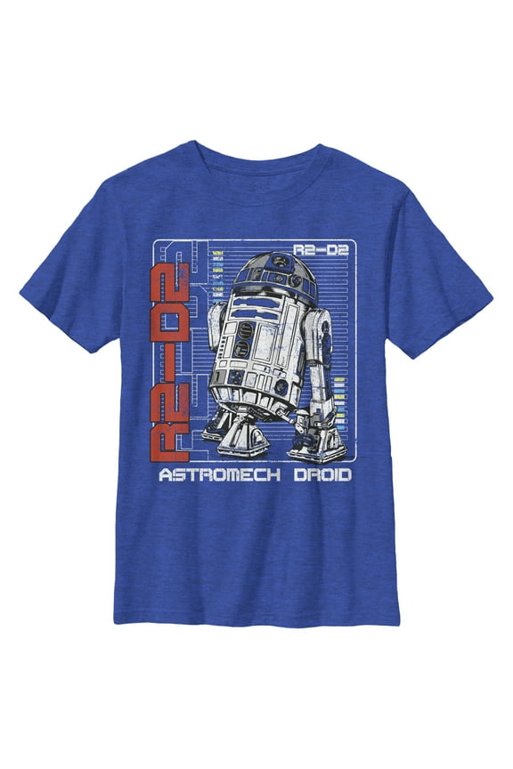 Boy's Star Wars R2-D2 Astromech Graphic Tee Royal Blue Small