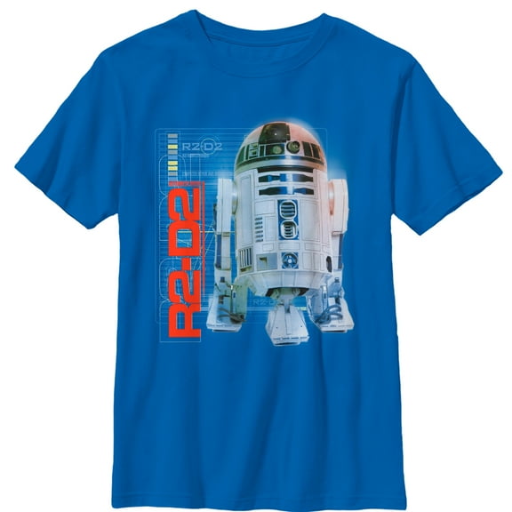 Boy's Star Wars R2-D2 Information Panel Graphic Tee Royal Blue Large