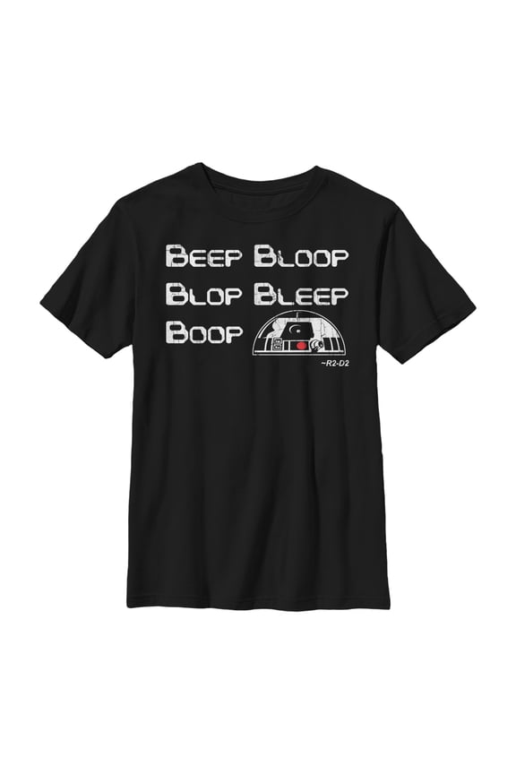 Boy's Star Wars R2-D2 Quote Graphic Tee Black Small