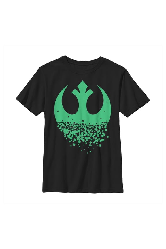 Boy's Star Wars Rebel Symbol Clover Fade Graphic Tee Black Medium