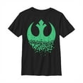 thumbnail image 1 of Boy's Star Wars Rebel Symbol Clover Fade  Graphic Tee Black Small, 1 of 4