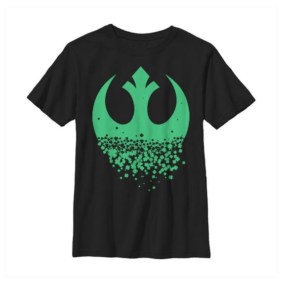 Boy's Star Wars Rebel Symbol Clover Fade Graphic Tee Black X Small