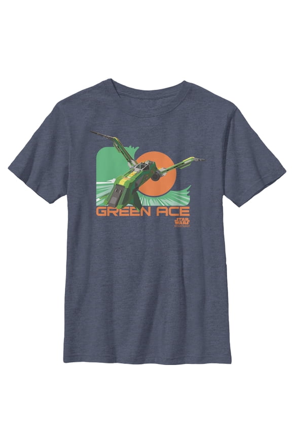 Boy's Star Wars Resistance Ace Flight Graphic Tee Navy Blue Heather X Large