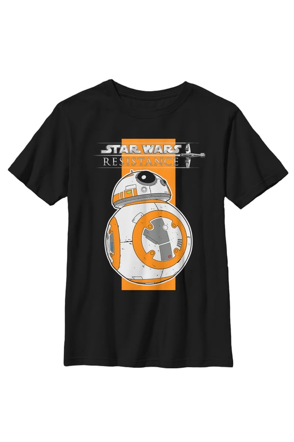 Boy's Star Wars Resistance BB-8 Logo Graphic Tee Black Small