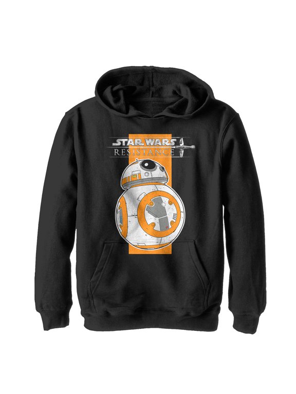 Boy's Star Wars Resistance BB-8 Logo Pull Over Hoodie Black Small