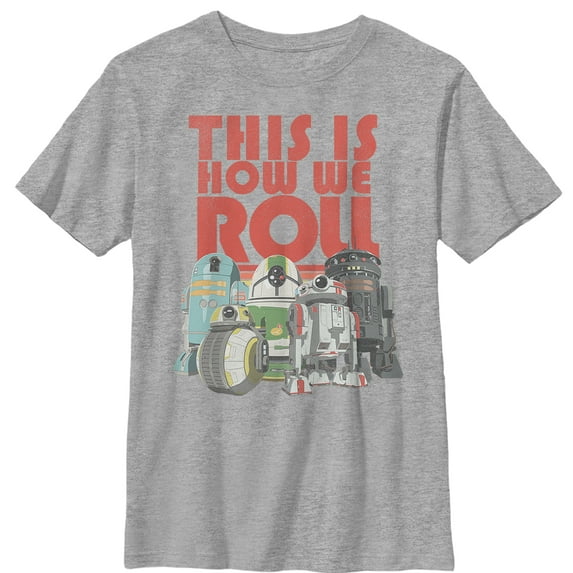 Boy's Star Wars Resistance Cool Droids Roll Graphic Tee Athletic Heather Medium