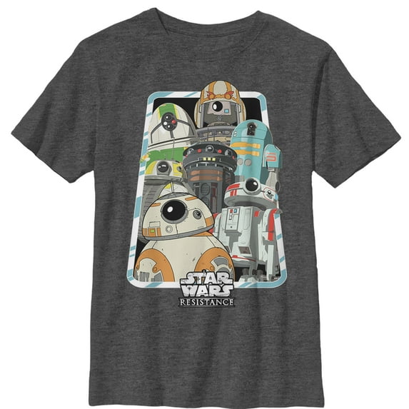 Boy's Star Wars Resistance Droid Frame Graphic Tee Charcoal Heather Medium