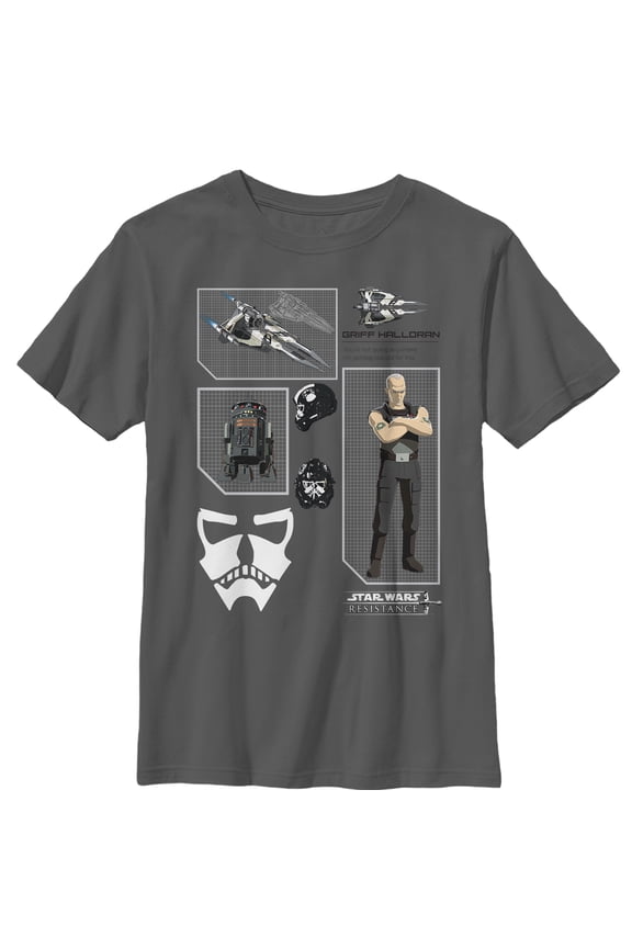 Boy's Star Wars Resistance Griff Profile Graphic Tee Charcoal X Large