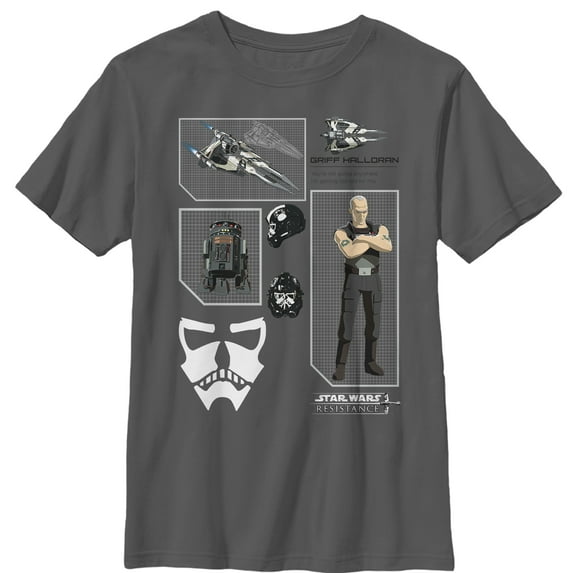 Boy's Star Wars Resistance Griff Profile Graphic Tee Charcoal X Small