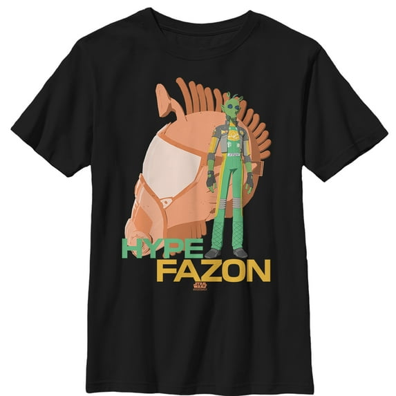 Boy's Star Wars Resistance Hype Fazon Helmet Graphic Tee Black Large
