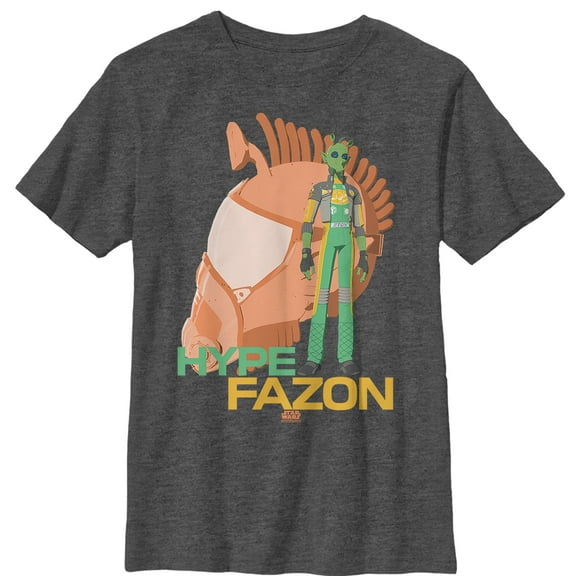 Boy's Star Wars Resistance Hype Fazon Helmet Graphic Tee Charcoal Heather X Large