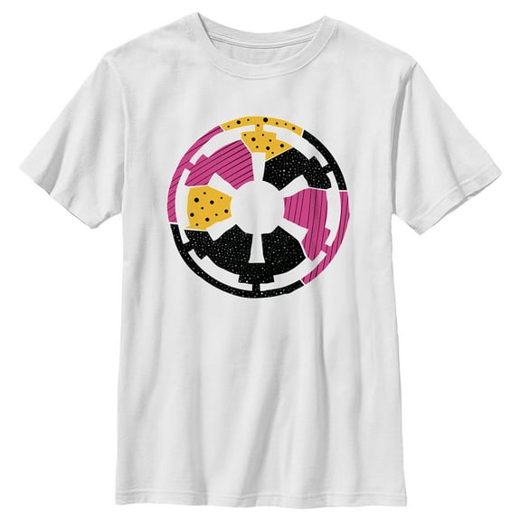Boy's Star Wars Retro Galactic Empire Logo  Graphic Tee White Large