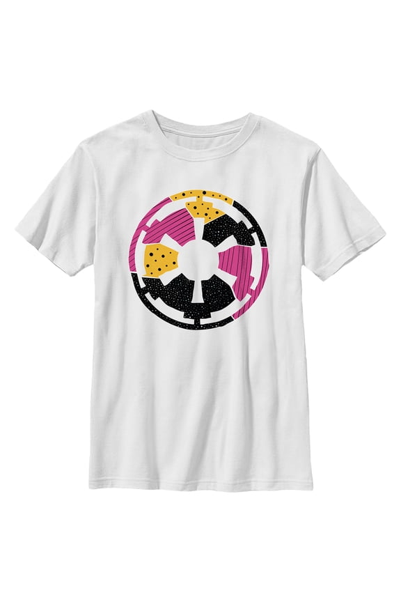 Boy's Star Wars Retro Galactic Empire Logo Graphic Tee White Medium