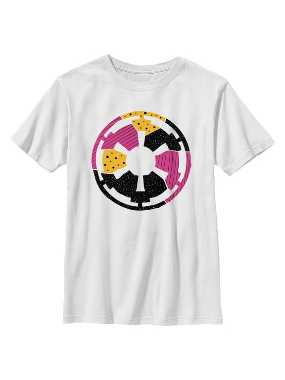 Boy's Star Wars Retro Galactic Empire Logo Graphic Tee White X Large