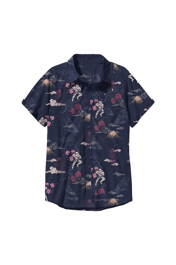 Retro Prints Boys' Button Down Shirt - Short Sleeve,