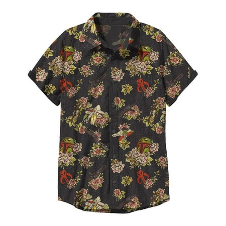 Star Wars Retro Prints Boys' Button Down Shirt - Short Sleeve,