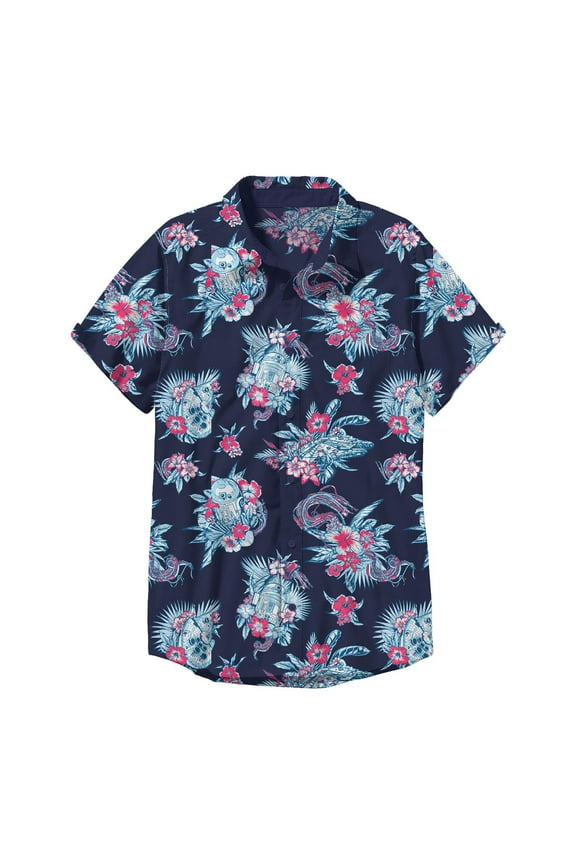 Retro Prints Boys' Button Down Shirt - Short Sleeve,
