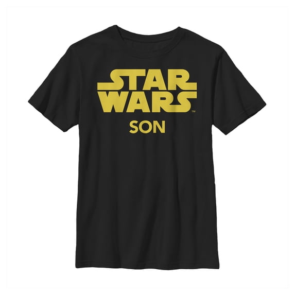 Boy's Star Wars Son Classic Title Logo Graphic Tee Black X Large