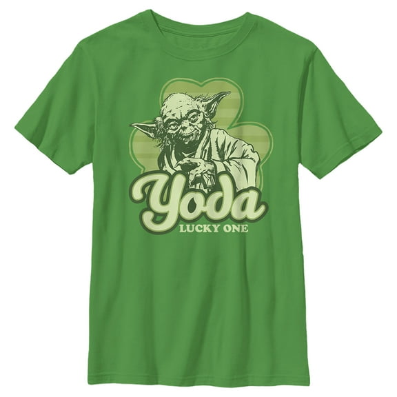 Boy's Star Wars St. Patrick's Day Yoda Lucky One  Graphic Tee Kelly Green X Small