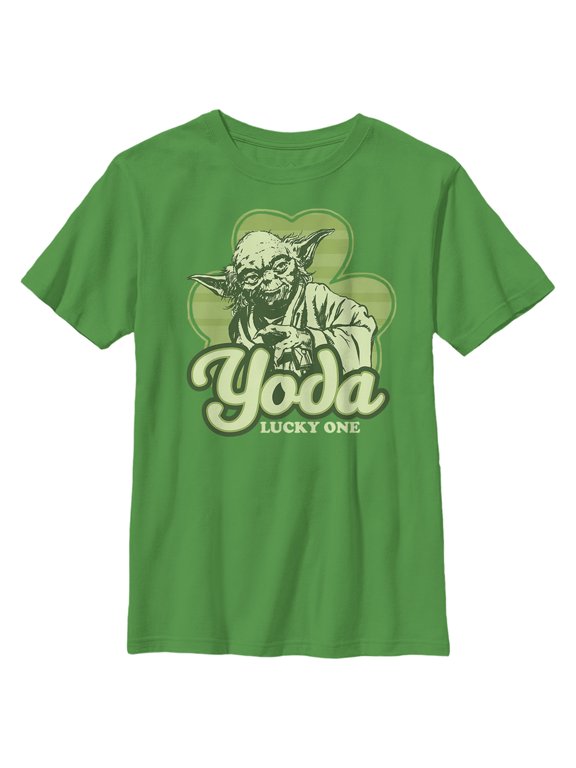 Boy's Star Wars St. Patrick's Day Yoda Lucky One Graphic Tee Kelly Green X Small
