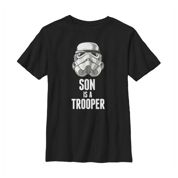 Boy's Star Wars Stormtrooper Son Is A Trooper  Graphic Tee Black X Large
