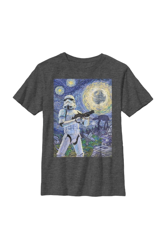 Boy's Star Wars Stormtrooper Starry Night Graphic Tee Black Large
