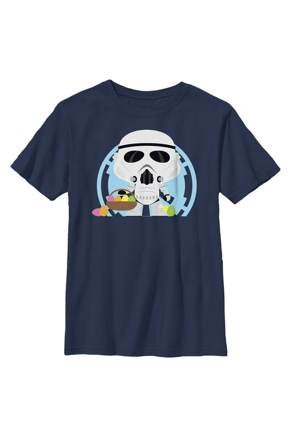 Boy's Star Wars Stormtroopers Are Ready To Hunt Eggs On Easter Graphic Tee Navy Blue Small