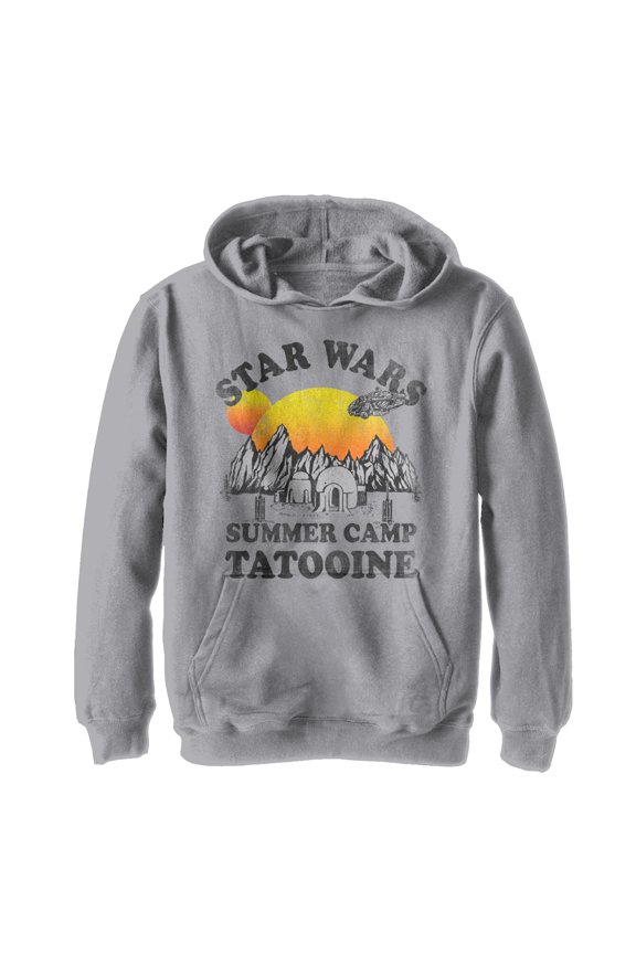 Boy's Star Wars Summer Camp Tatooine Pull Over Hoodie Athletic Heather Medium