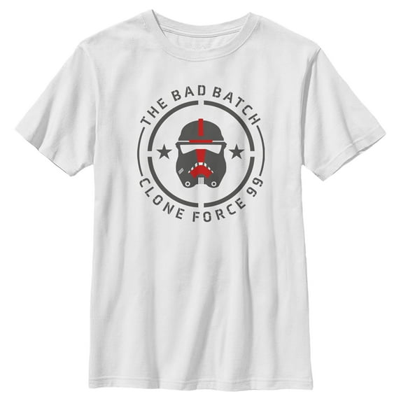 Boy's Star Wars: The Bad Batch Clone Force 99 Badge Graphic Tee White X Large