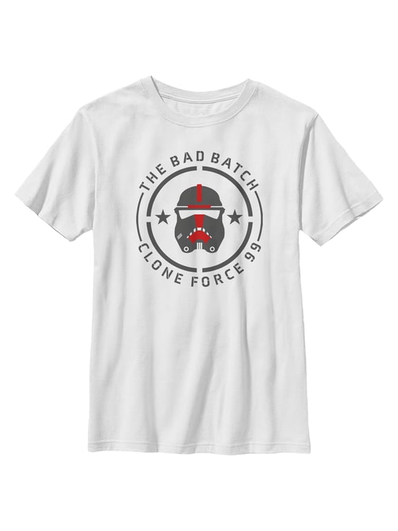 Boy's Star Wars: The Bad Batch Clone Force 99 Badge Graphic Tee White X Small