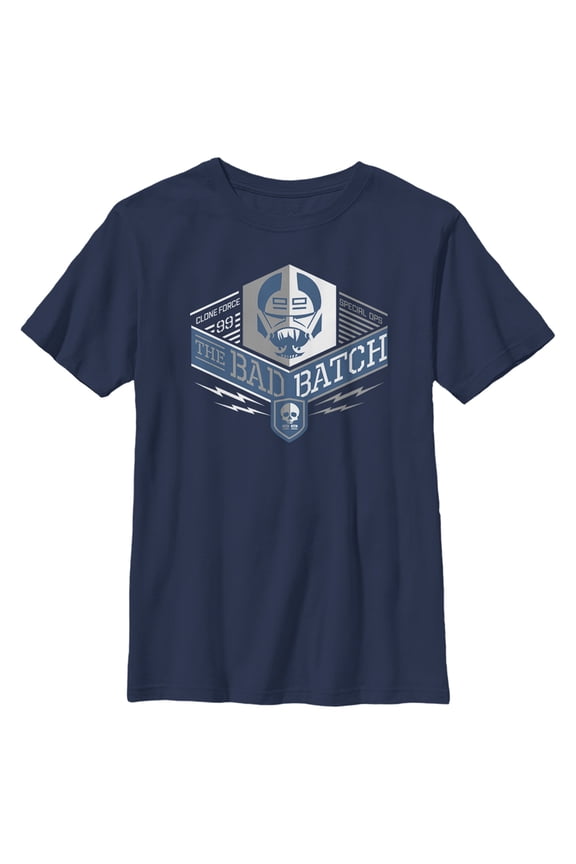 Boy's Star Wars: The Bad Batch Square Logo Graphic Tee Navy Blue X Large