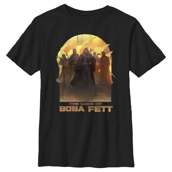 Boy's Star Wars: The Book of Boba Fett Desert Leader of the Tusken Raiders Graphic Tee Black Large