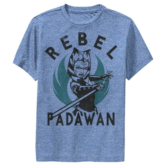 Boy's Star Wars: The Clone Wars Ahsoka Rebel Padawan Portrait  Performance Graphic Tee Royal Blue Heather Medium