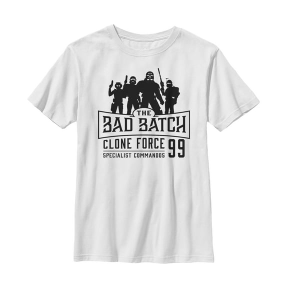 Boy's Star Wars: The Clone Wars Bad Batch  Graphic Tee White Medium