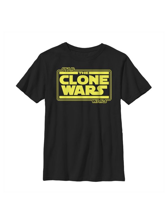 Boy's Star Wars: The Clone Wars Classic Logo Graphic Tee Black Large