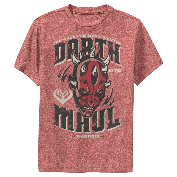 Boy's Star Wars: The Clone Wars Darth Maul The Galaxy's Most Wanted Performance Graphic Tee Red Heather Medium
