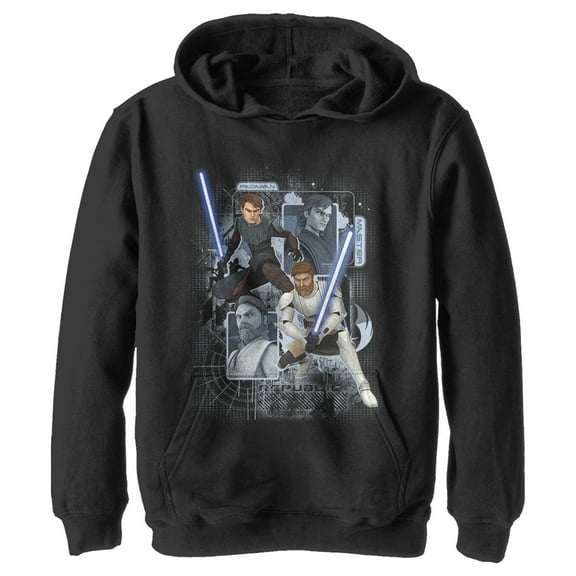 Boy's Star Wars: The Clone Wars Padawan Master  Pull Over Hoodie Black Medium