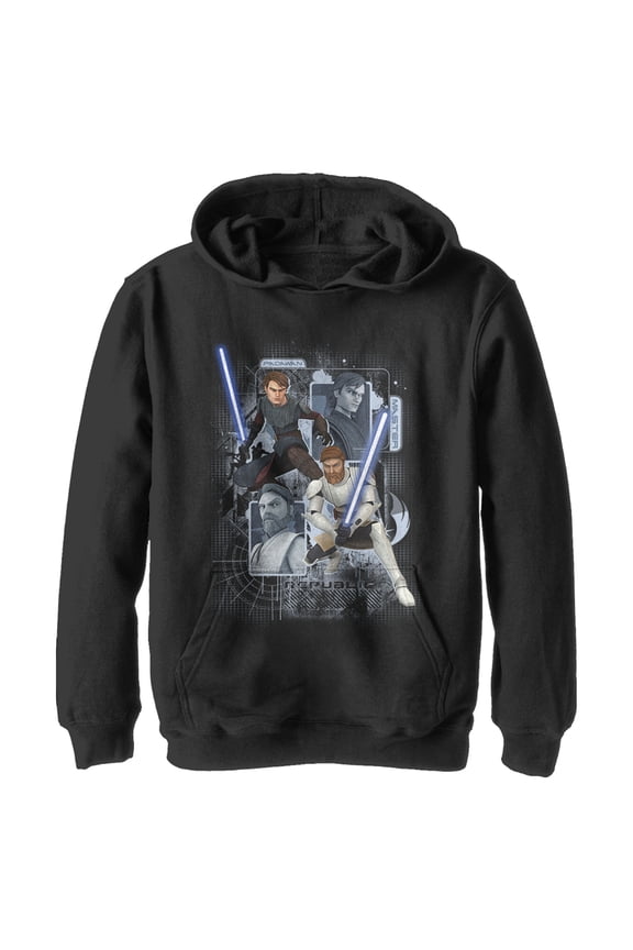 Boy's Star Wars: The Clone Wars Padawan Master Pull Over Hoodie Black X Large