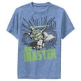 thumbnail image 1 of Boy's Star Wars: The Clone Wars Yoda Jedi Master Action Pose  Performance Graphic Tee Royal Blue Heather Large, 1 of 4