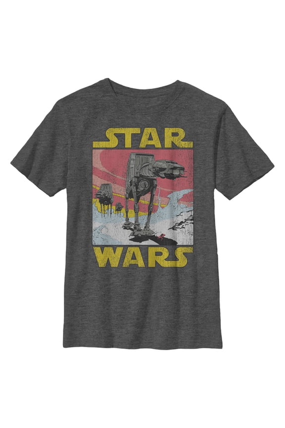Boy's Star Wars: The Empire Strikes Back AT-AT Scene  Graphic Tee Charcoal Heather Medium