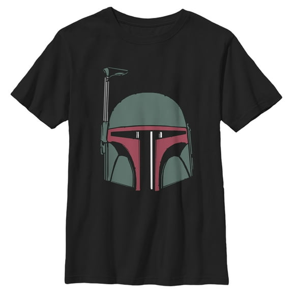 Boy's Star Wars: The Empire Strikes Back Boba Fett Helmet  Graphic Tee Black Medium
