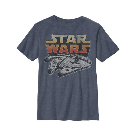 Boy's Star Wars The Falcon Graphic Tee Navy Blue Heather Small