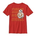 thumbnail image 1 of Boy's Star Wars The Force Awakens BB-8 This is How We Roll  Graphic Tee Red Large, 1 of 3