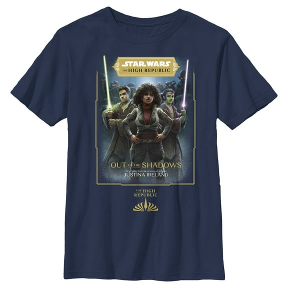 Boy's Star Wars The High Republic Out of the Shadows Cover  Graphic Tee Navy Blue X Large