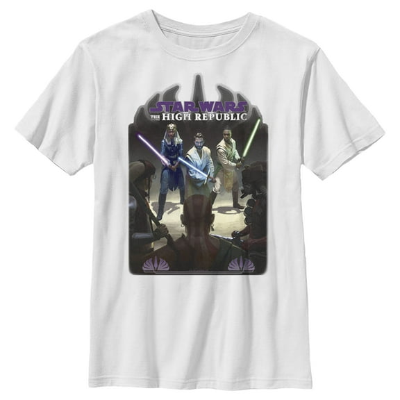 Boy's Star Wars The High Republic Protectors of the Jedi Graphic Tee White Large