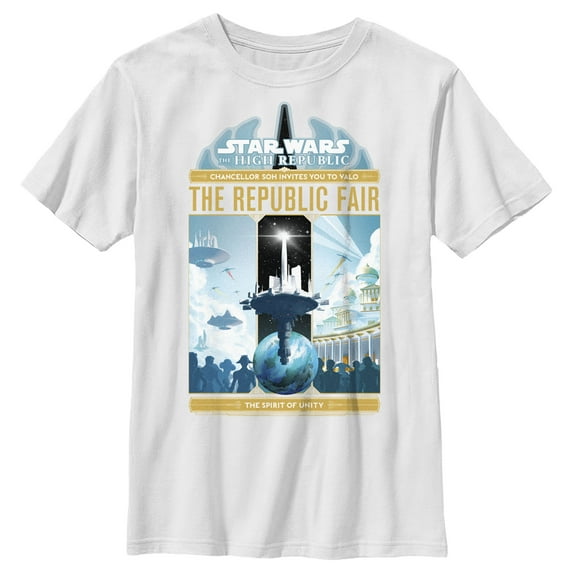Boy's Star Wars The High Republic The Republic Fair Flyer Graphic Tee White X Small