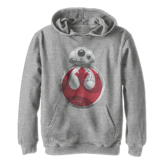 Boy's Star Wars The Last Jedi BB-8 Rebel Symbol Pull Over Hoodie Athletic Heather Medium